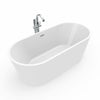 Lorca 6731 Acrylic Freestanding Center Drain Bathtub in White with White Skirt