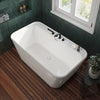 Pocono 58 x 32 AcrylX Freestanding Center Drain Bathtub in White with White Skirt
