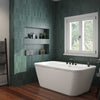 Pocono 58 x 32 AcrylX Freestanding Center Drain Bathtub in White with White Skirt