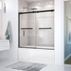 Duel 56-59 x 55 ½-59 in. 8 mm Bypass Tub Door for Alcove Installation with Clear glass in Chrome