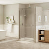Reveal 71 51 ½-54 ½ x 71 ½ in. 8mm Pivot Shower Door for Alcove Installation with Clear glass in Chrome