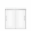 Inverto 56-59 x 55 ½-59 in. 8mm Bypass Tub Door for Alcove Installation with Clear glass in Chrome