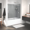 Inverto 56-59 x 55 ½-59 in. 8mm Bypass Tub Door for Alcove Installation with Clear glass in Chrome