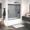 Inverto 56-59 x 55 ½-59 in. 8mm Bypass Tub Door for Alcove Installation with Clear glass in Chrome