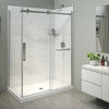 Halo Pro 56 ½-59 x 78 ¾ in. 8 mm Sliding Shower Door with Towel Bar for Alcove Installation with Clear glass in Chrome
