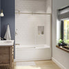 Luminescence 56 ½-59 x 55 ½-57 ½ in. 6 mm Sliding Tub Door for Alcove Installation with Clear glass in Brushed Nickel