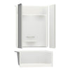 KDS 3448 AFR AcrylX Alcove Center Drain Four-Piece Shower in White