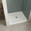 B3Round 4842 Acrylic Alcove Shower Base in White with Anti-slip Bottom with Center Drain