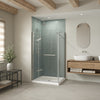 B3Round 4842 Acrylic Alcove Shower Base in White with Anti-slip Bottom with Center Drain