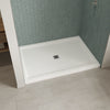 B3Square Acrylic Alcove Shower Base in White