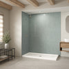 B3Square 7236 Acrylic Alcove Shower Base in White with Center Drain