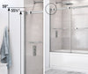 Duel 56-59 x 55 ½-59 in. 8 mm Bypass Tub Door for Alcove Installation with Clear glass in Chrome