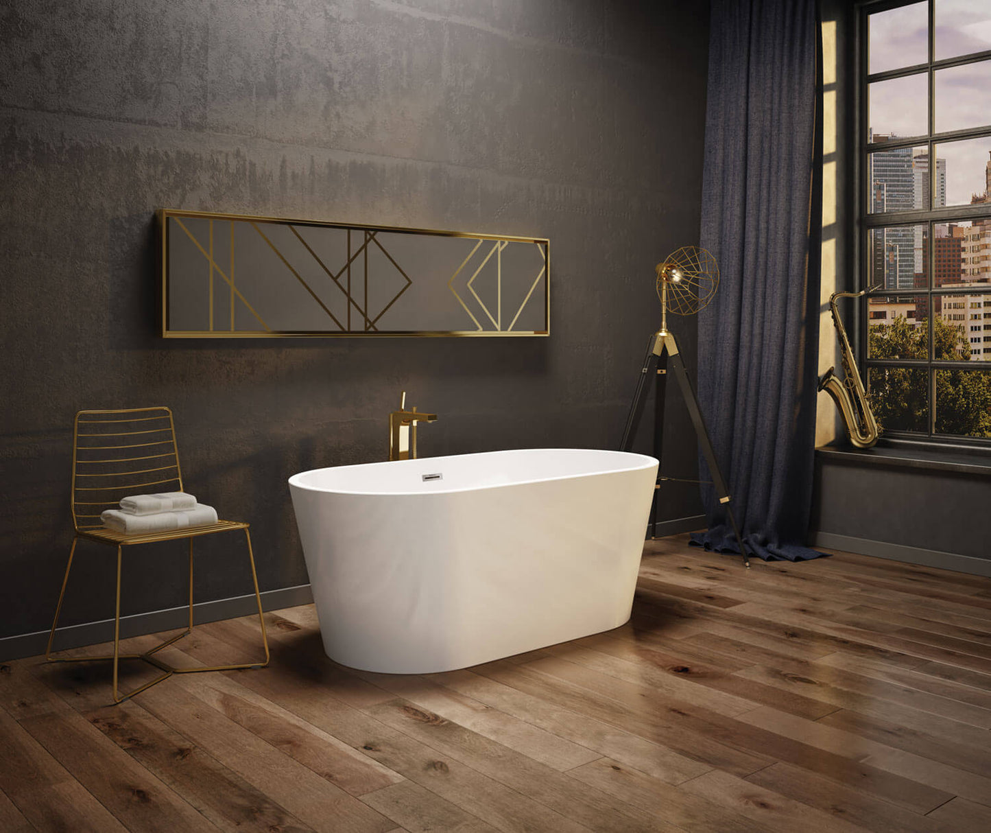 Maax Louie 6731 Acrylic Freestanding Center Drain Bathtub #106385 - Golzar Home