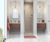 Manhattan 25-27 x 68 in. 6 mm Pivot Shower Door for Alcove Installation with Clear glass & Round Handle in Chrome