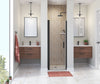 Manhattan 25-27 x 68 in. 6 mm Pivot Shower Door for Alcove Installation with Clear glass & Round Handle in Chrome