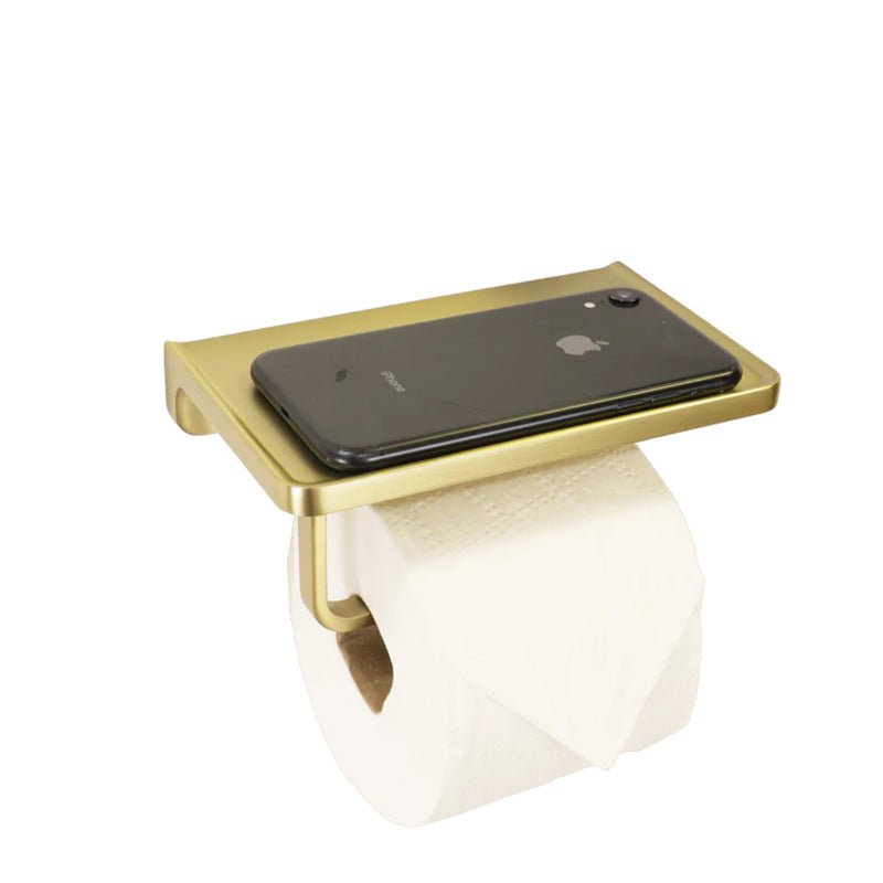 Madison Toilet Paper Single Holder with Shelf - Golzar Home