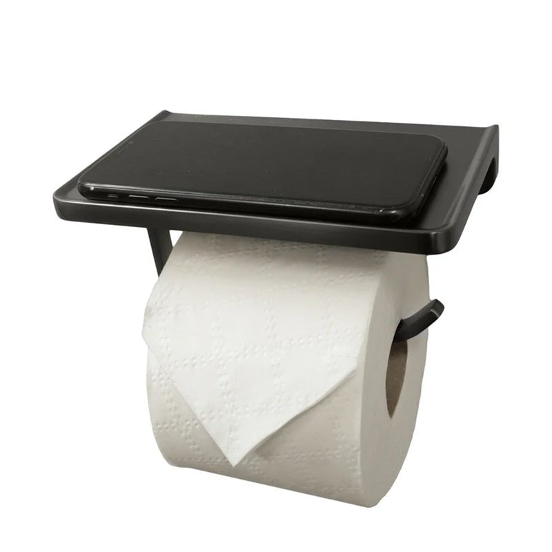 Madison Toilet Paper Single Holder with Shelf - Golzar Home