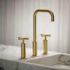 Purist® Widespread bathroom sink faucet with Cross handles, 1.2 gpm
