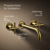 Purist® Wall-mount bathroom sink faucet trim with Cross handles, 1.2 gpm