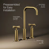 Purist® Widespread bathroom sink faucet with Cross handles, 1.2 gpm
