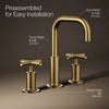 Purist® Widespread bathroom sink faucet with Cross handles, 1.2 gpm