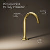 Occasion® Bathroom sink faucet spout with Cane design, 0.5 gpm