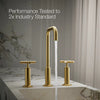 Purist® Widespread bathroom sink faucet with Cross handles, 1.2 gpm