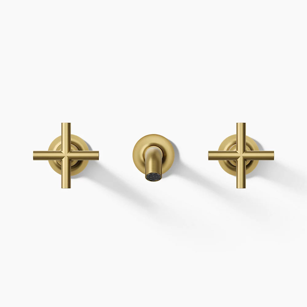 Purist® Wall-mount bathroom sink faucet trim with Cross handles, 1.2 gpm