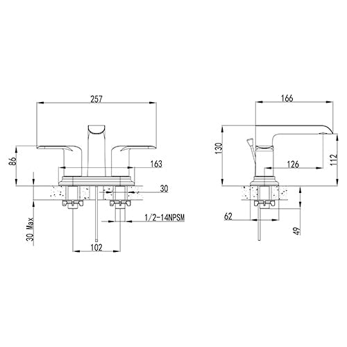 Melnick 2-Handle Centerset Bathroom Faucet By Visentin - Golzar Home