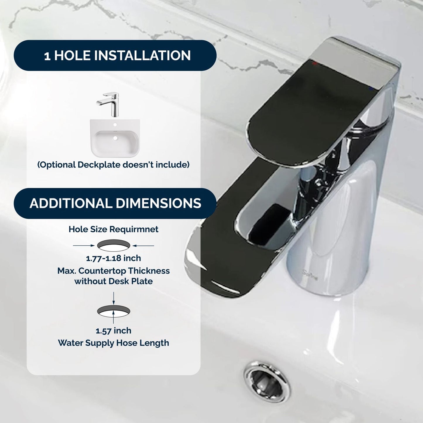 Melnick Single-Hole Bathroom Faucet By Visentin - Golzar Home