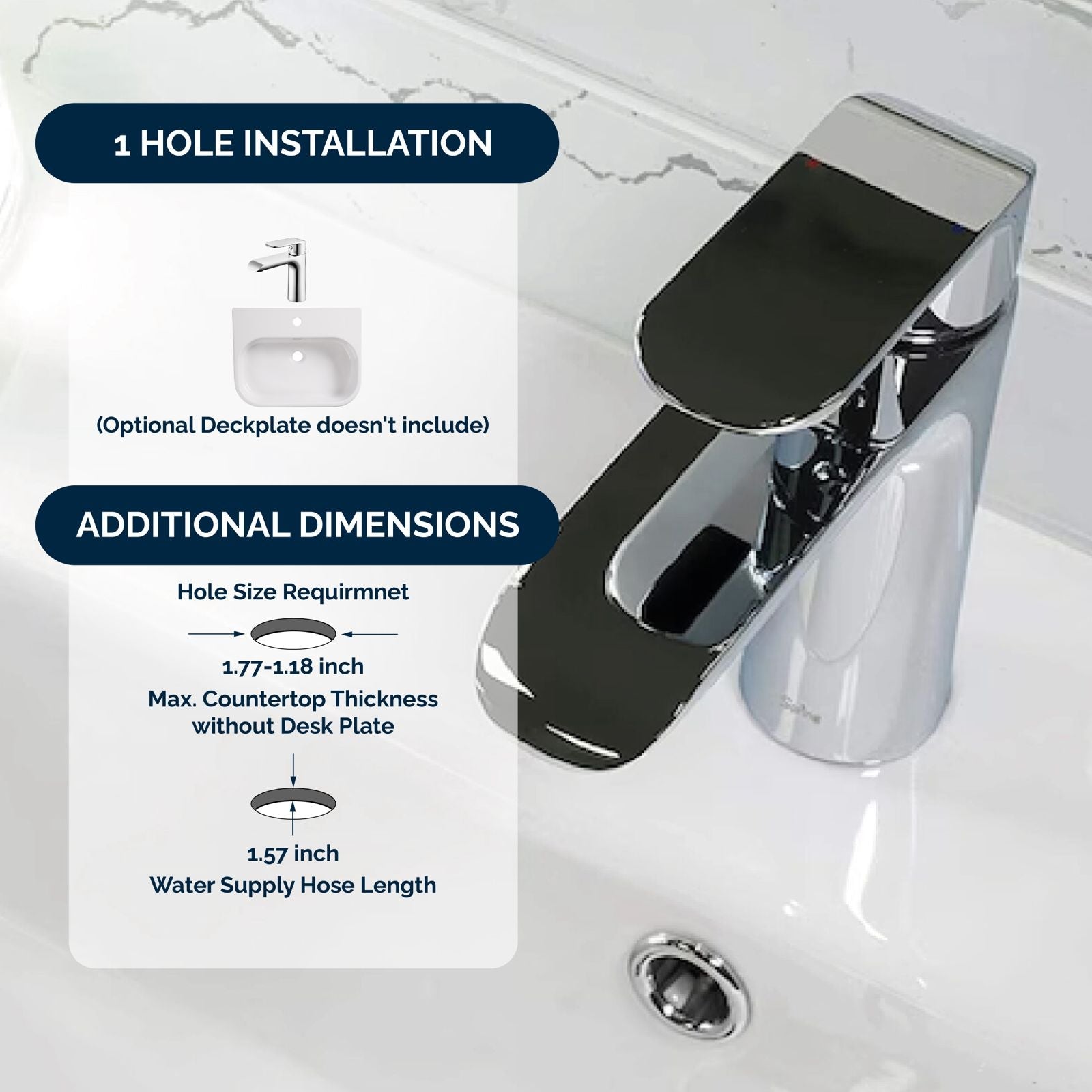 Melnick Single-Hole Bathroom Faucet By Visentin - Golzar Home