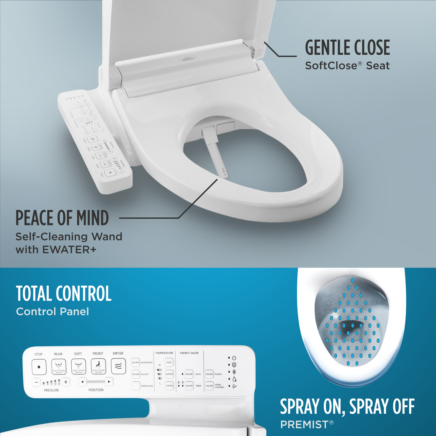 Toto Drake Washlet+ C2 Two-Piece Toilet 1.28 gpf - Elongated Regular Height