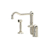 ROHL Acqui Single Hole Column Spout Kitchen Faucet With Sidespray