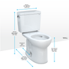 Drake® Two-piece Toilet, 1.28 GPF, Round Bowl - Universal Height Less Seat