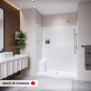 Avila SS3260 AcrylX™ Alcove Center Drain One-Piece Shower with Left Seat in White