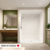 Neptune Banff BFS-6036A Acrylic Alcove Center Drain Beveled Threshold Three-Piece Shower in White