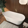 Neptune Girona 6628 AFR Solid Surface Freestanding Double Ended Center Drain Bathtub in Matte White
