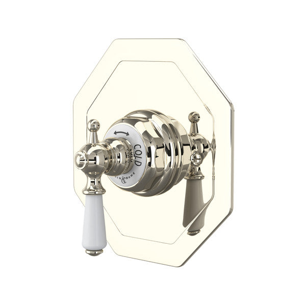 Perrin & Rowe Edwardian Octagonal Concealed Thermostatic Trim Without Volume Control With Metal Lever Handle.5585L
