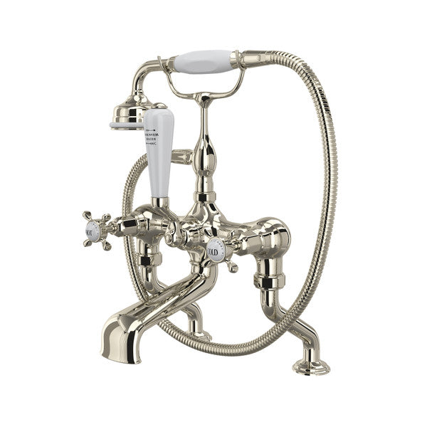 Perrin & Rowe Edwardian Exposed Deck Mount Tub Filler With Handshower - With Cross Handle.3501X/1