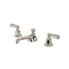 Perrin & Rowe Edwardian Low Level Spout Widespread Bathroom Faucet - With Metal Lever Handle.3705L-APC