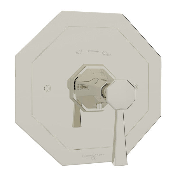 Perrin & Rowe Deco Thermostatic Trim Plate Without Volume Control - With Metal Lever Handle.5157LS