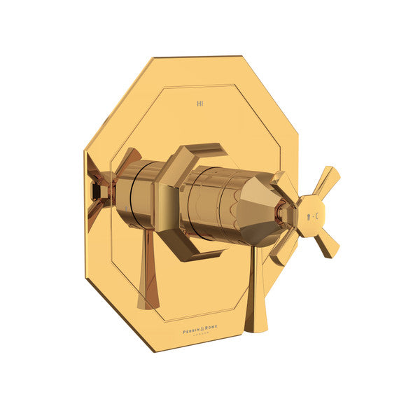 Perrin & Rowe Deco 1/2" Thermostatic & Pressure Balance Trim With 3 Functions (Shared) With Lever Handle - Polished Chrome.TDC23W1LS