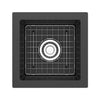 Fonsa™ 15" Quartz Single Bowl Undermount Bar/Food Prep Kitchen Sink - Black | Model Number: FAUM1515BK