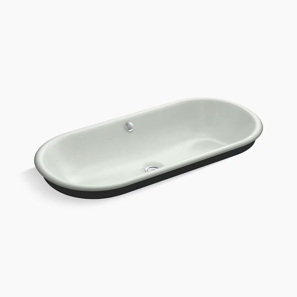 Iron Plains® 33" oval drop-in/undermount/vessel bathroom sink with Iron Black painted underside