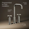 Purist® Widespread bathroom sink faucet with Cross handles, 1.2 gpm