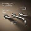 Purist® Wall-mount bathroom sink faucet trim with Lever handles, 1.2 gpm