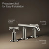 Purist® Widespread bathroom sink faucet with Cross handles, 1.2 gpm