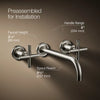 Purist® Wall-mount bathroom sink faucet trim with Cross handles, 1.2 gpm