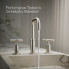 Purist® Widespread bathroom sink faucet with Cross handles, 1.2 gpm