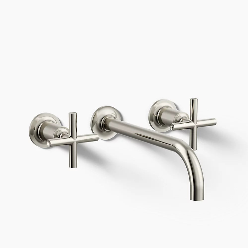 Purist® Wall-mount bathroom sink faucet trim with Cross handles, 1.2 gpm